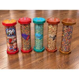 Find It! A Contained Adventure Sensory Search Game Tube Puzzle Toy Vintage Lot 5